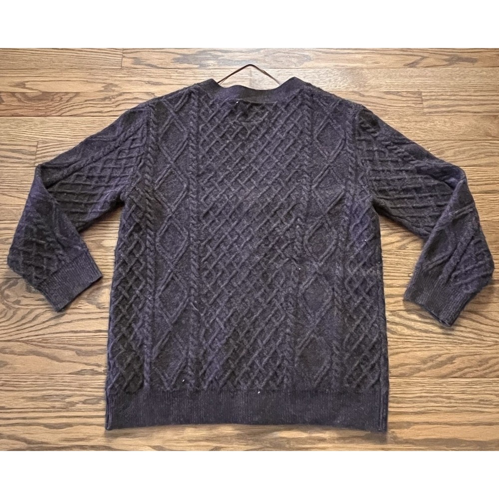 Thread & Supply Calista‎ Soft Cable-Knit Cardigan Sweater Womens LP Brown Cozy - Picture 4 of 8